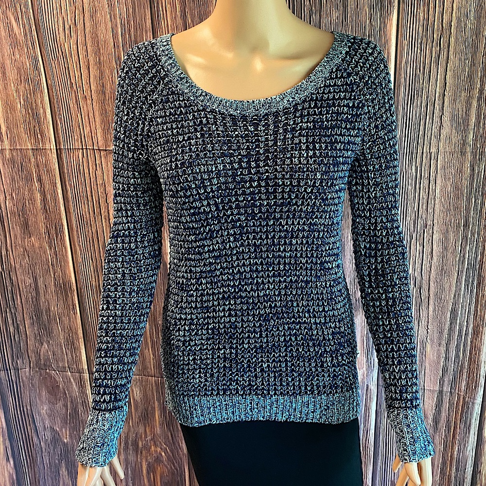 American Eagle Outfitters size XS NWT navy and light blue knit boho sweater